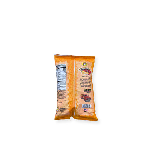 Buc-ee's Cheese-ee Puffs Original 2oz bag back view displaying nutrition facts label with 290 calories per serving and ingredient information