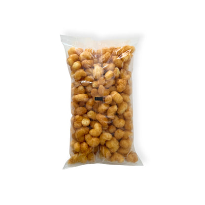 Buc-ee's Beaver Nuggets sweet corn puff nuggets, 13 oz bag with nutrition facts label"